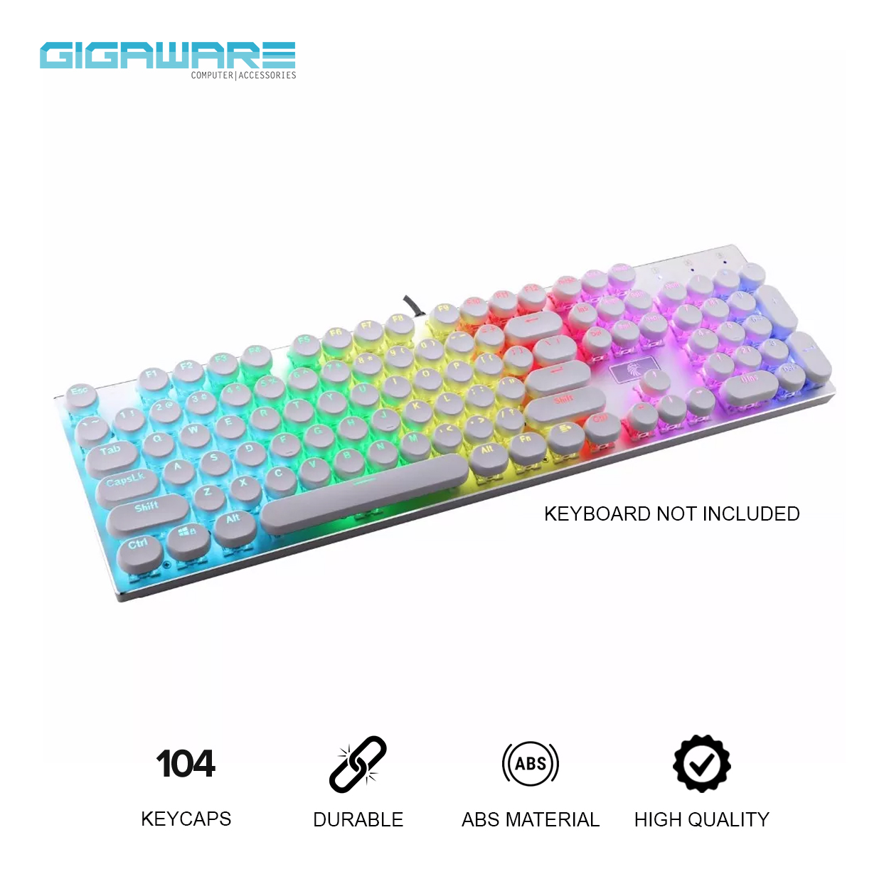 Gigaware Gaming Typewriter MX Keycaps for Mechanical Keyboard (KEYCAPS
