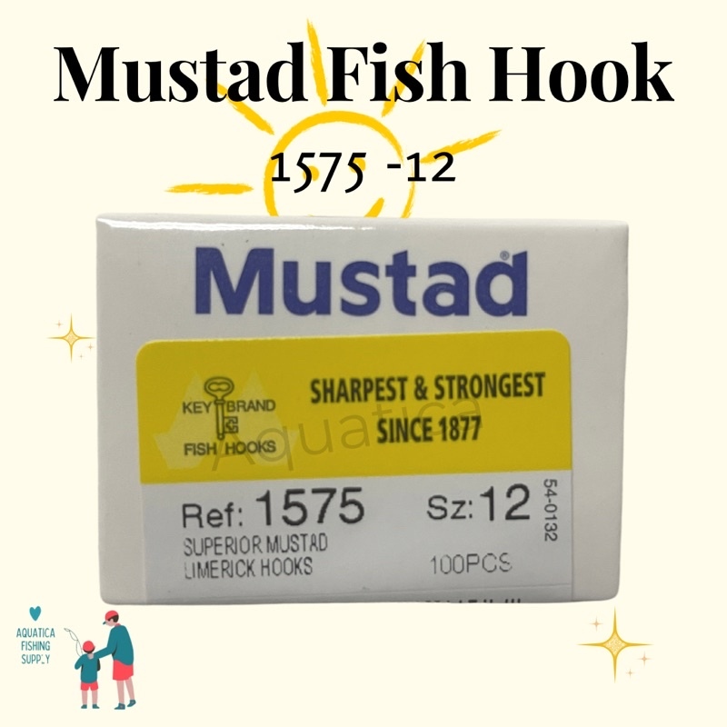 Mustad fish hook black 1575 pcs per box
