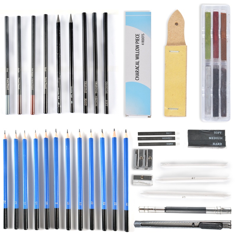 48PCS/Set Portable Professional Sketch Drawing Pencils Kit with Graphite  Charcoal Pen Em88 - AliExpress