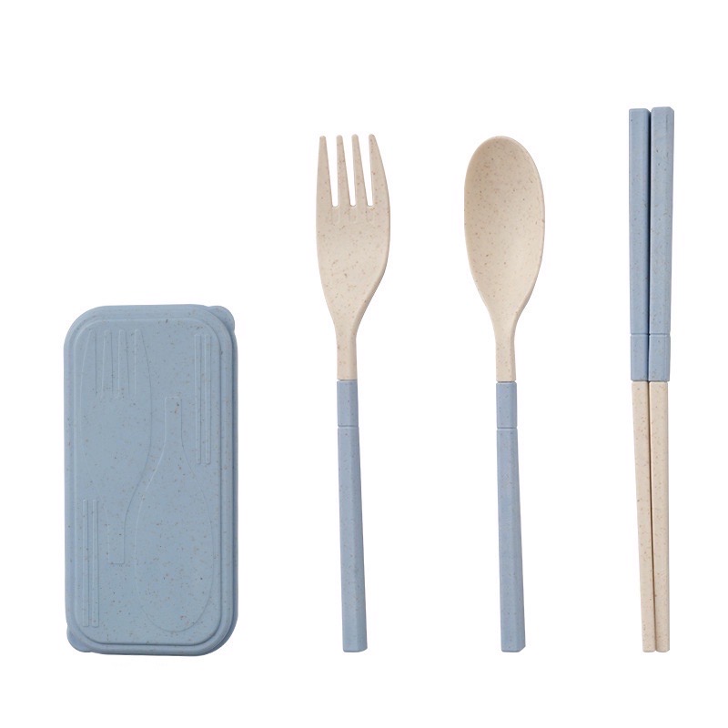 Portable Wheat Straw Spoon And Fork Set Reusable Spoon And Fork