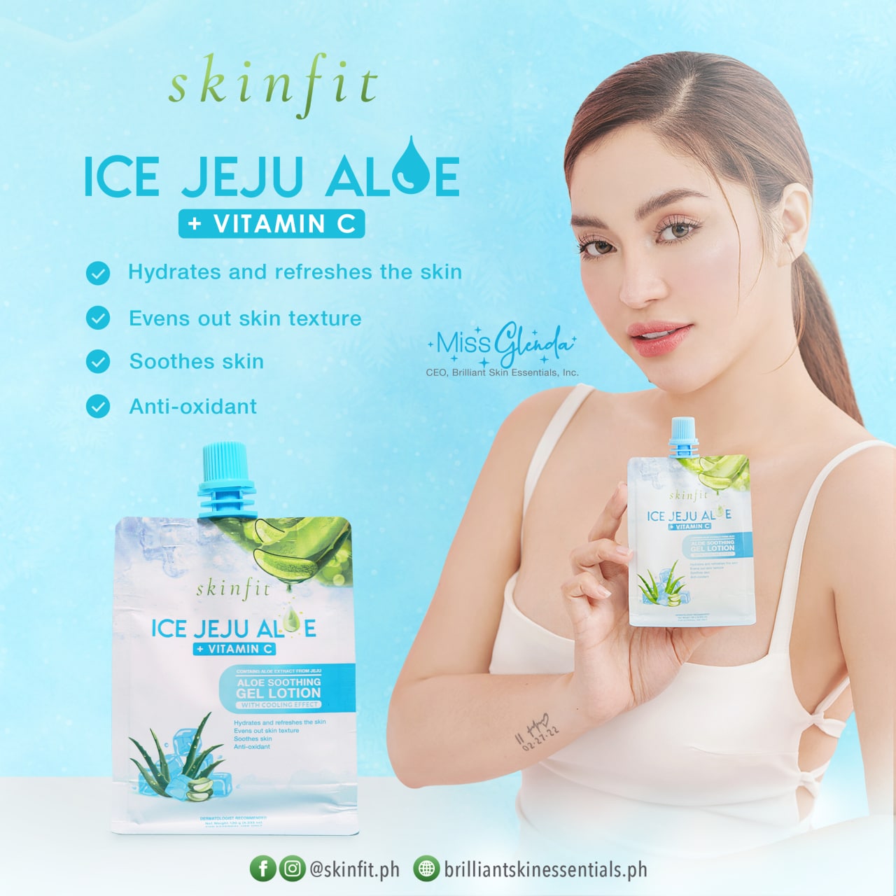 Brilliant Skinfit Ice Jeju Aloe With Vitamin C In Spout With Cooling Effect Soothing Gel Lazada Ph 2438