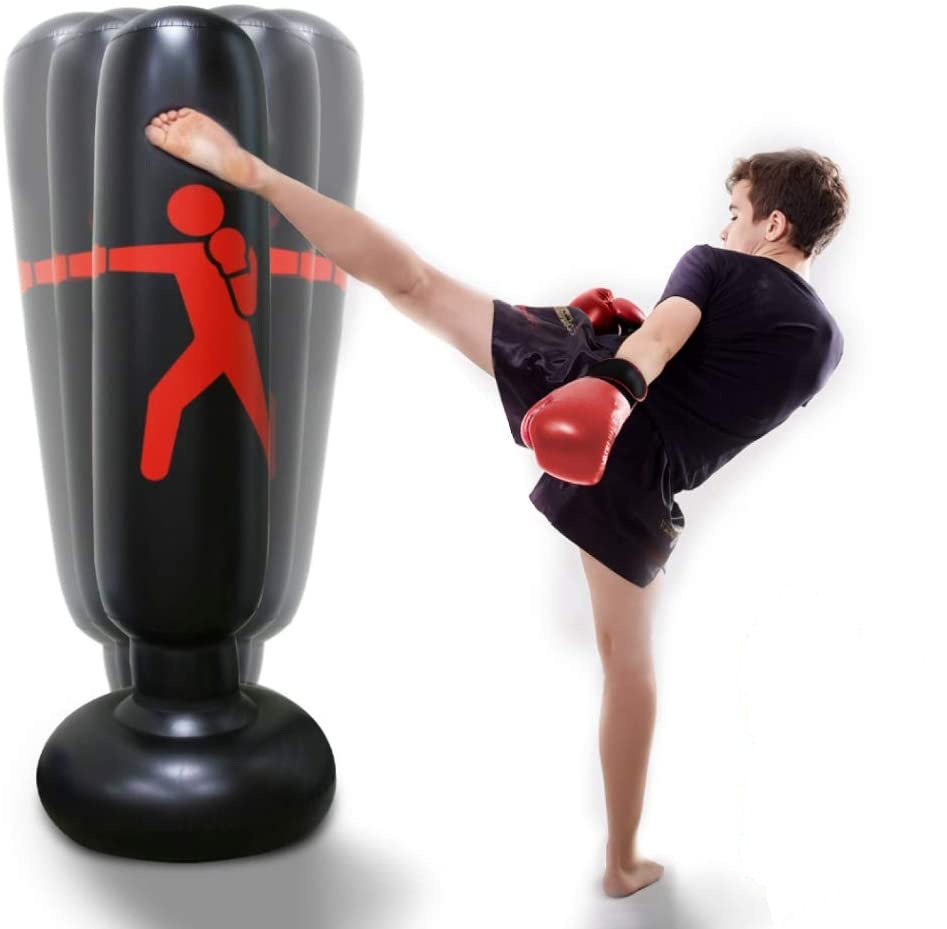 Hanging Heavy Punching Bag Waterproof Swivel Hook Training Boxing Punching Speed for Adult Children Home Fitness Boxing Equipment Sandbag Color : Black, Size : 80cm