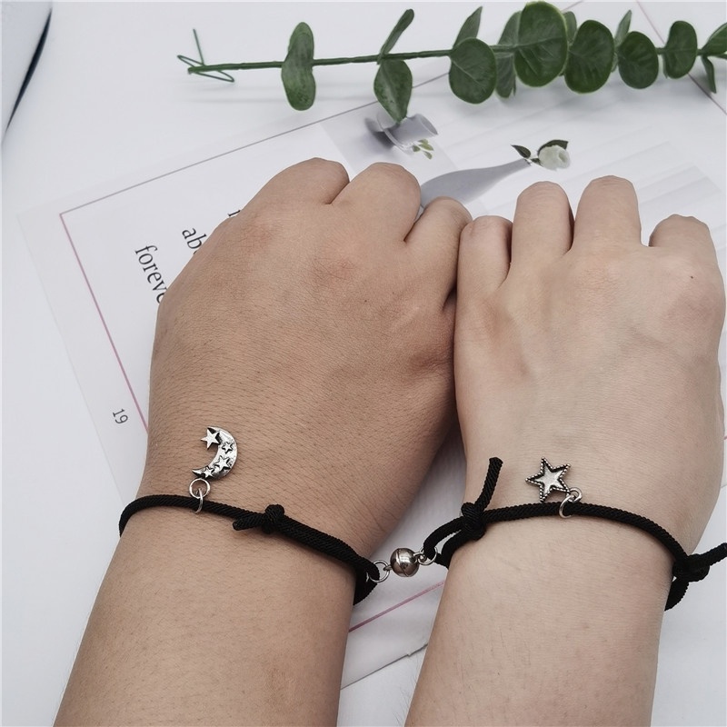 2Pcs Moon&Sun/Heart/Sun Flower/Infinite Heart Adjustable Long Distance Matching Bracelets for Couples & Friendship 