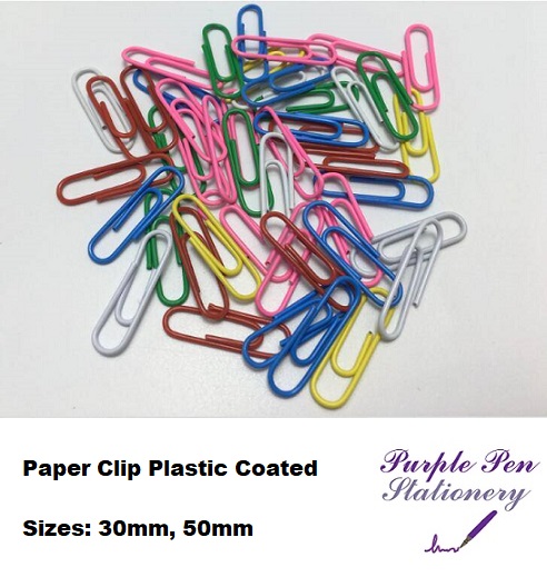 Paper Clip Plastic Coated Small (33mm) Big (50mm) Sold Per Box