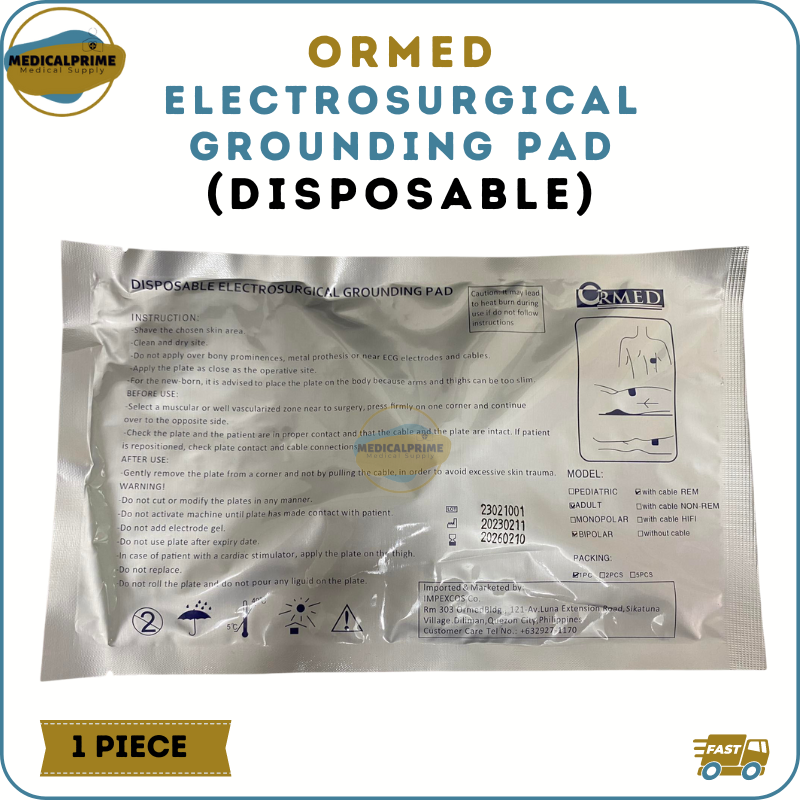 ORMED Disposable Electrosurgical Grounding Pad/ Cautery Pad(Adult