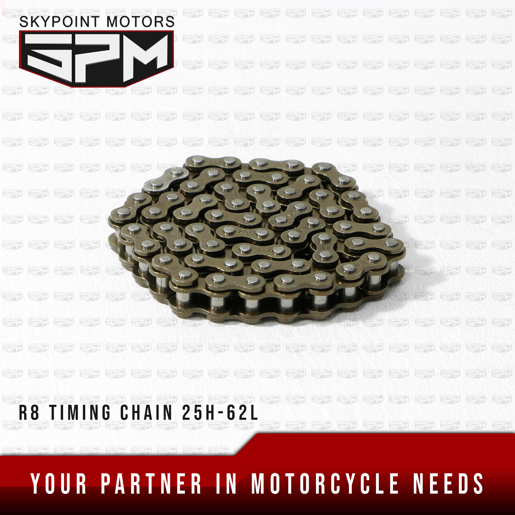R8 MOTORCYCLE TIMING CHAIN 25H62L FOR HONDA WAVE 100 / XRM 110 SL (9880101) Skypoint Motors