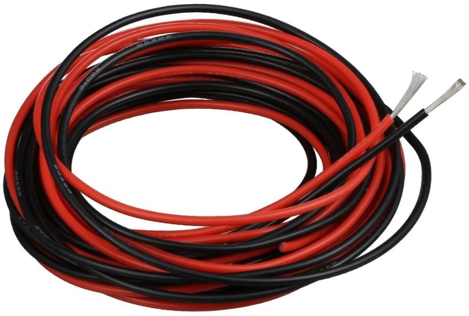 Black 100ft Red 100ft 20 Gauge Soft and Flexible Hook Up oxygen free Stranded Tinned copper wire 20 awg Silicone Electrical Wire 2 Conductor Parallel Wire line 200ft