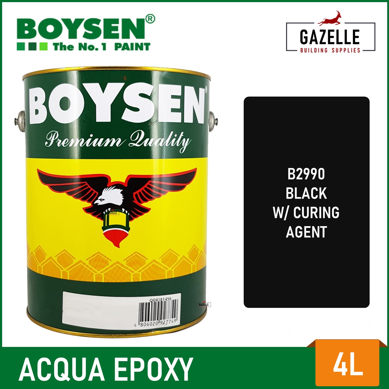 Boysen Acqua Epoxy Black B2990 4L w/ Curing Agent Lazada PH