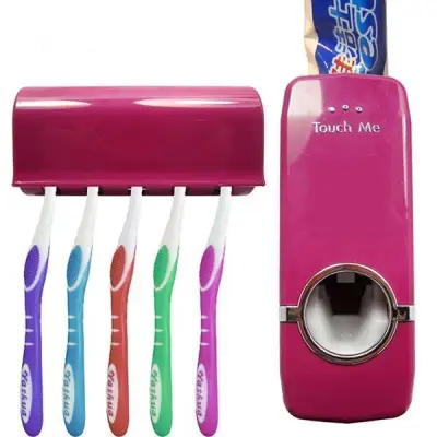 One Supermarket Wall Mounted Automatic Toothpaste Dispenser With Five Toothbrush Holder Set Bathroom(AS12-ZH185)