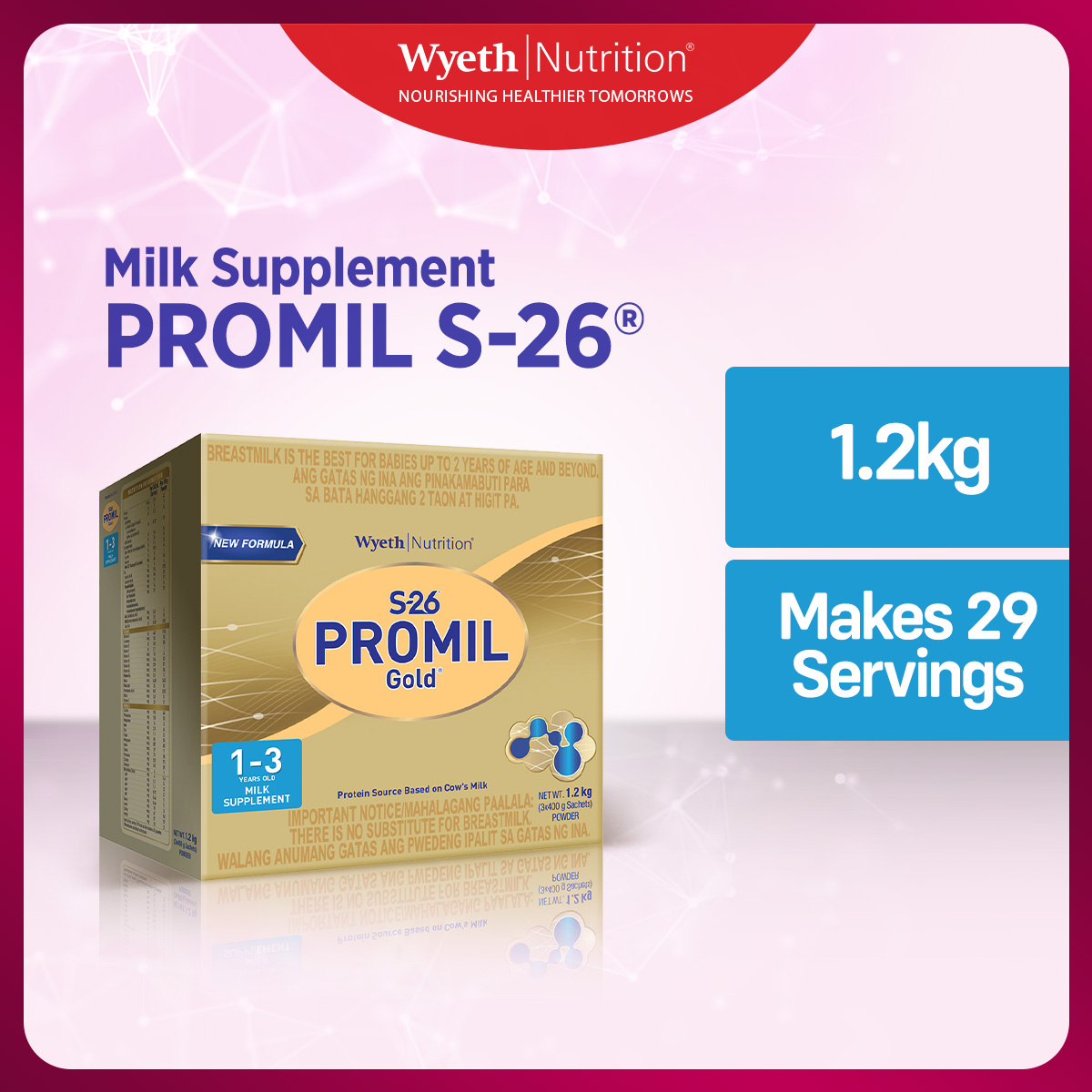 Wyeth® S-26 PROMIL GOLD® THREE Milk Supplement for Kids 1-3 Years