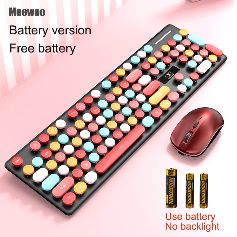 wireless keyboard Meewoo Wireless Keyboard and Mouse Set Rechargeable