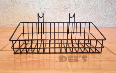 Rectangular Wire Basket Storage | Hanging Basket Display Rack Organizer (12 Inches Long Storage)