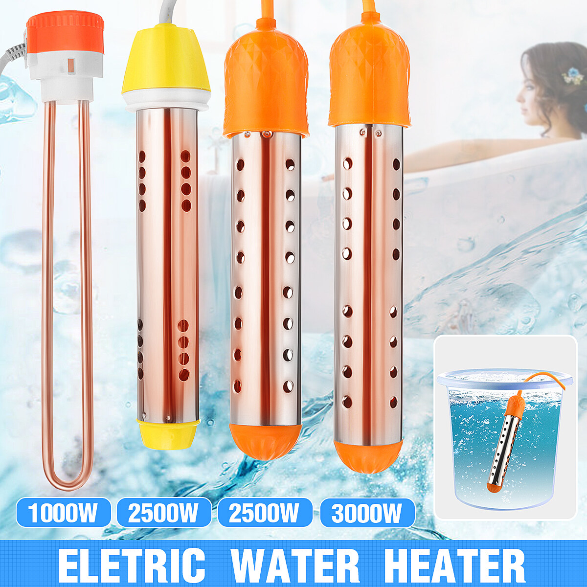 220V 2500W-3000W Automatic power off stainless steel Electric Water Heater  Element Bath Boiler Pool Tub Bathroom | Lazada PH