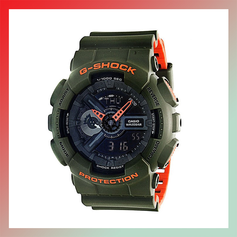 green and orange g shock