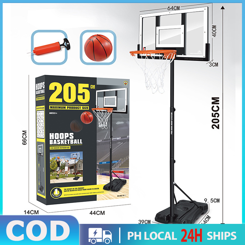 24 Hours Ship】205M Outdoor Basketball Ring Backboard with stand Movable