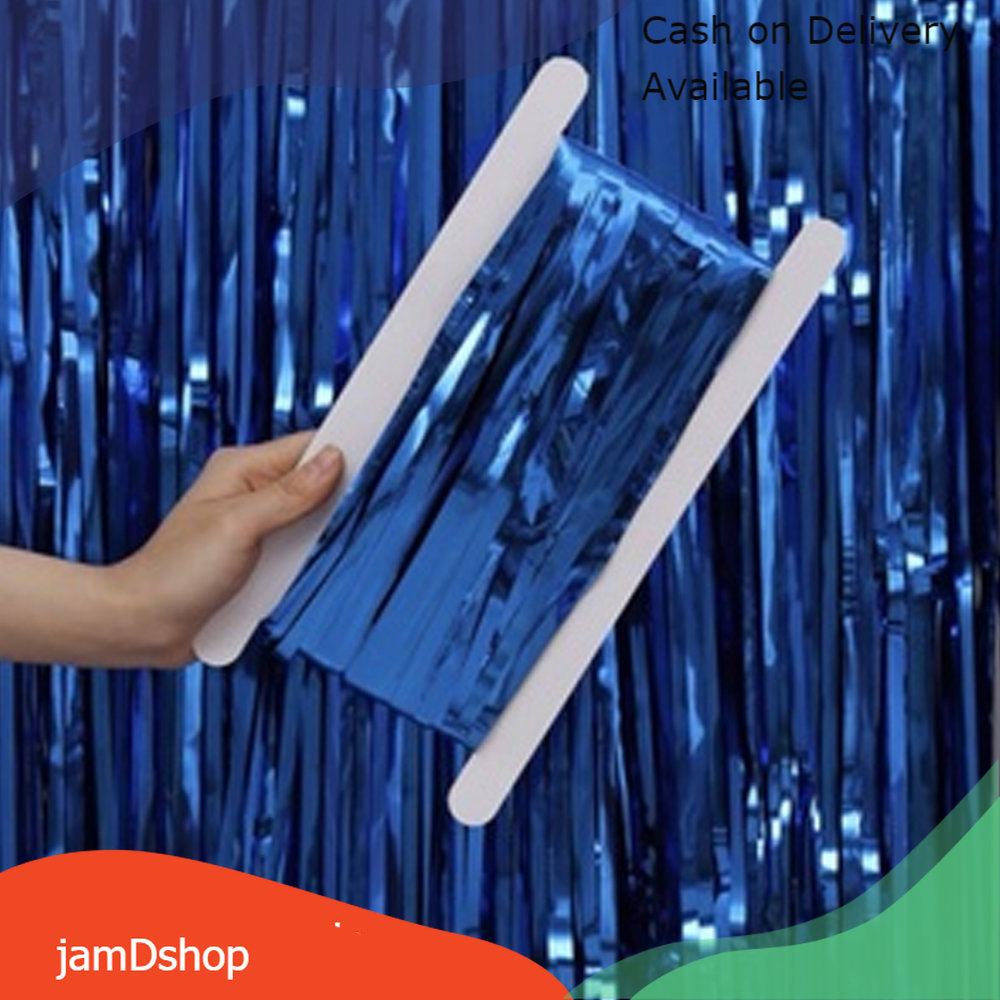 Foil Curtain Backdrop Decoration 2 Meters Rain Silk Metallic