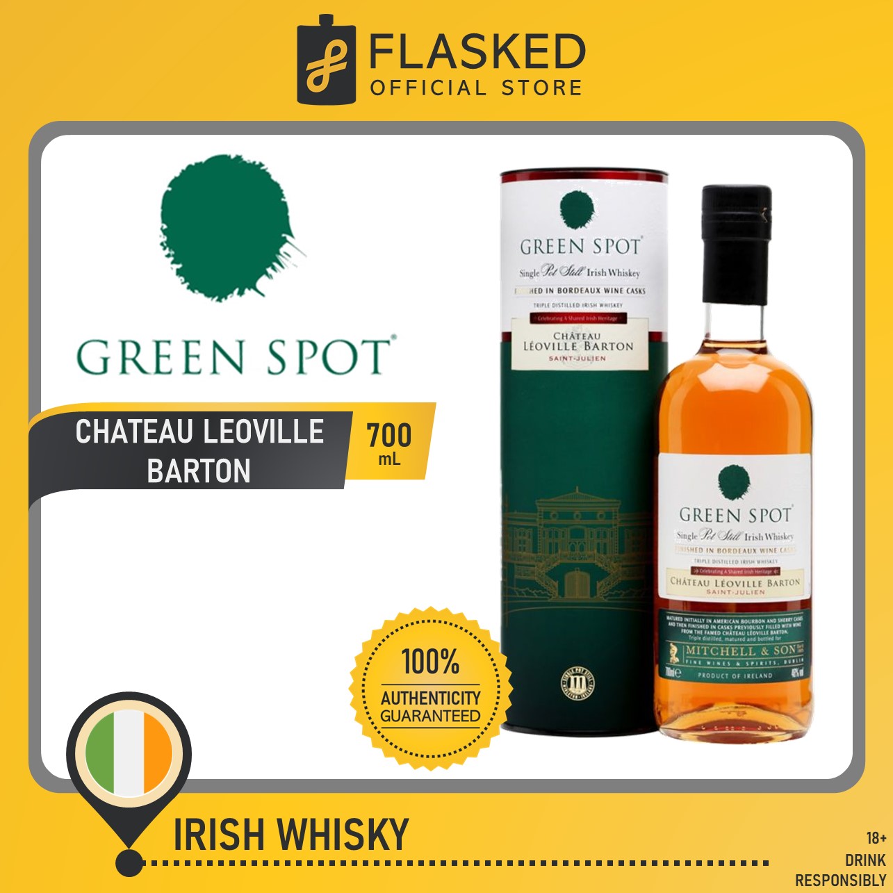 Green Spot Single Pot Still Irish Whiskey Chateau Leoville Barton 700mL Lazada PH