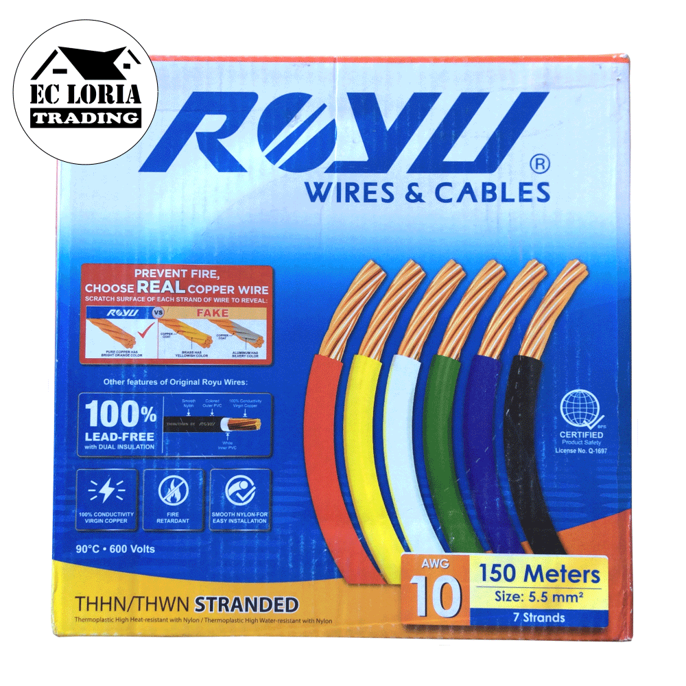 Royu Electrical Wire THHN/THWN #10 Stranded | Lazada PH