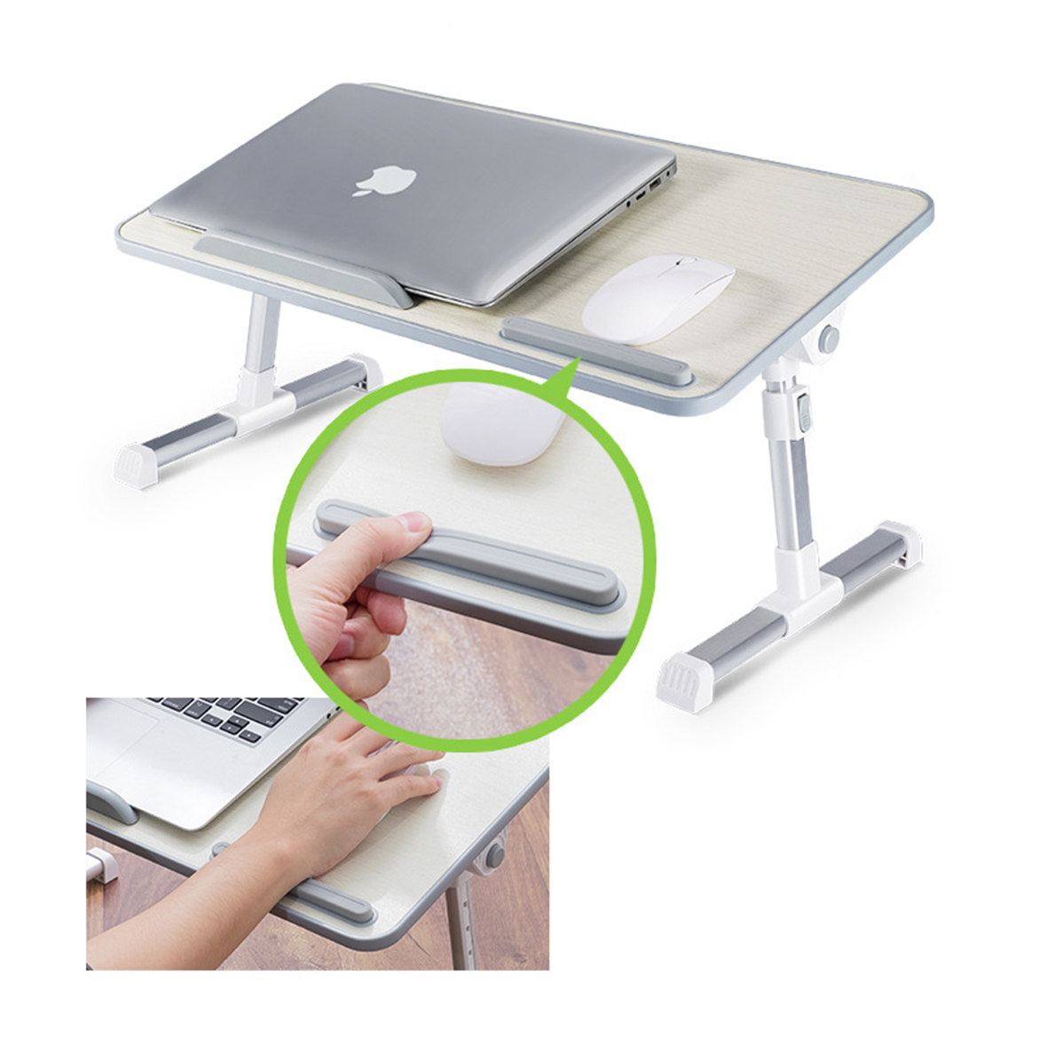 Breakfast and Bed Tray Table Height and Angle Adjustable Notebook Stand Folding Lap Holder for Adults Portable Laptop Table VANKYO Foldable Laptop Standing Desk 