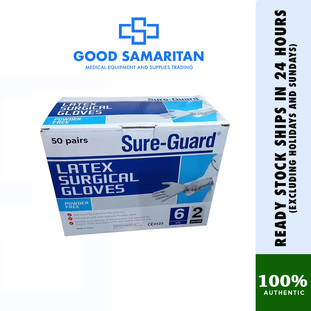 SureGuard Sterile Latex Gloves Size 6.0 / 6.5 / 7.0 / 7.5 / 8.0