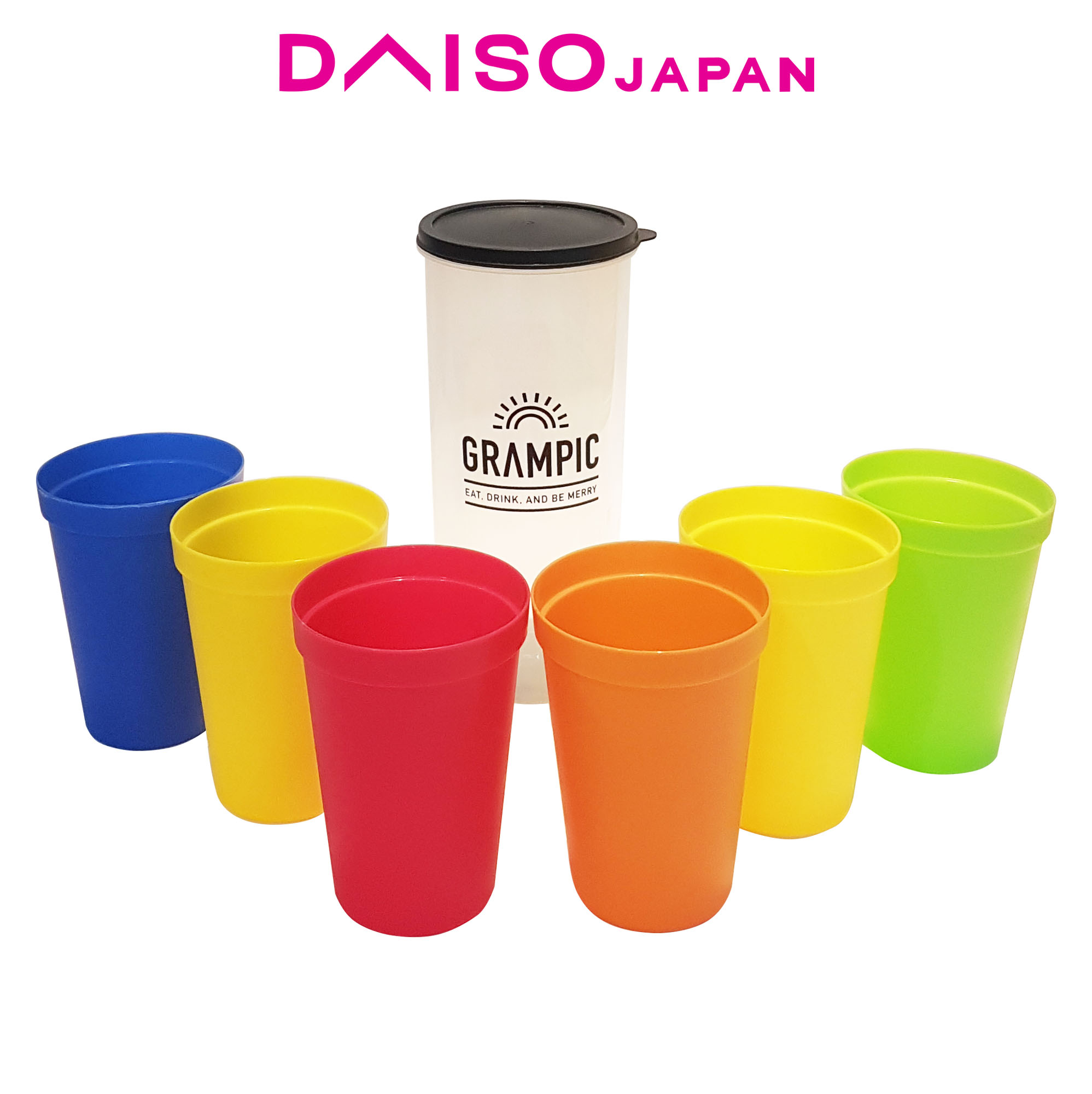 Daiso 6Piece Reusable Plastic Cups with Case Lazada PH