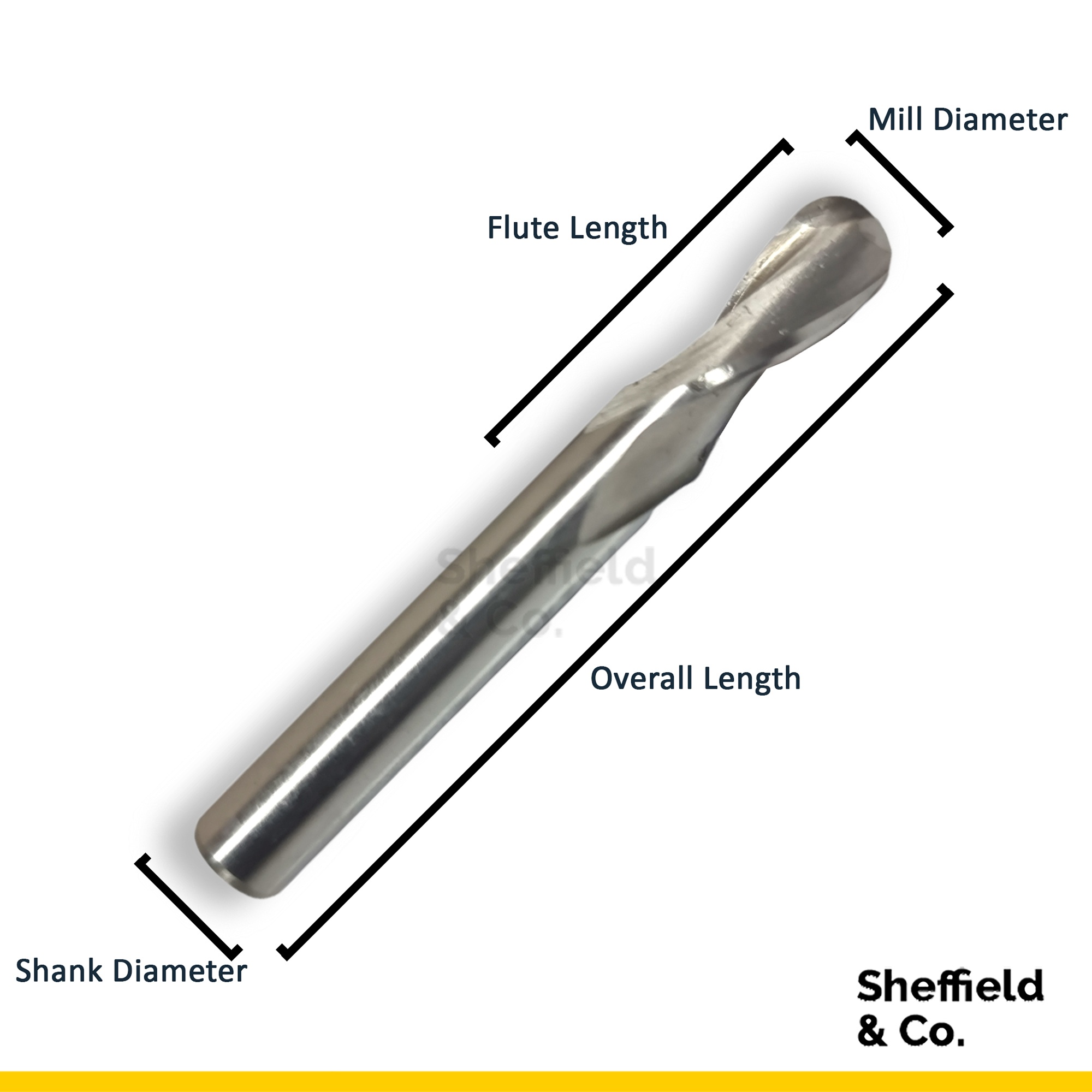 HSS Ball Nose End Mill, 2 Flute (1/8", 3/16", 1/4", 5/16", 3/8", 1/2", 5/8", 3/4") Lazada PH