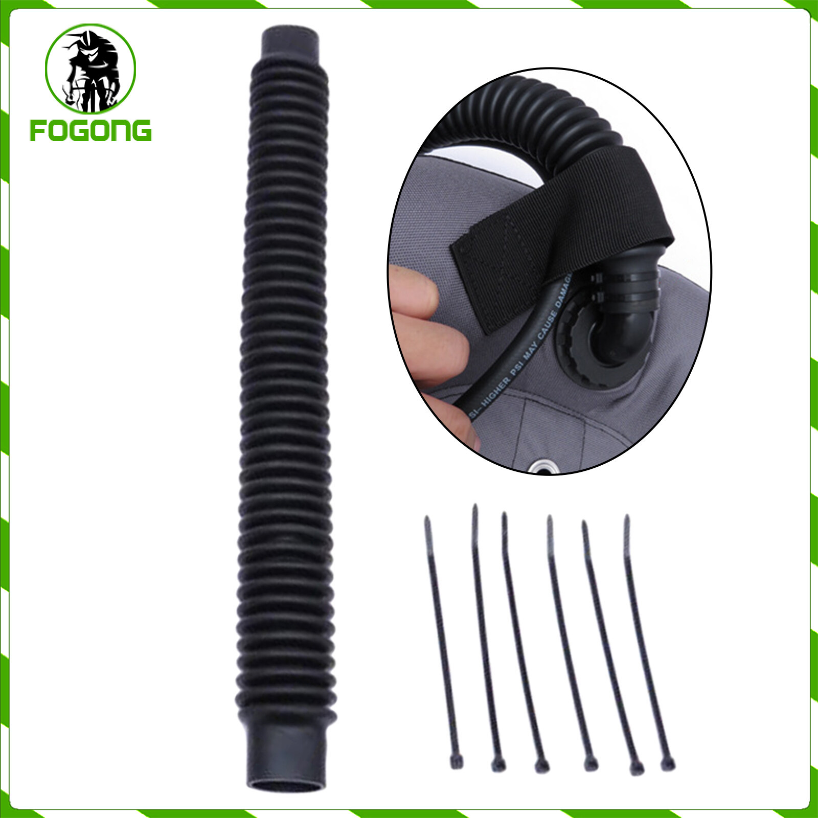 Fogong Diving BCD Inflator Hose Durable Scuba Dive Corrugated Oval
