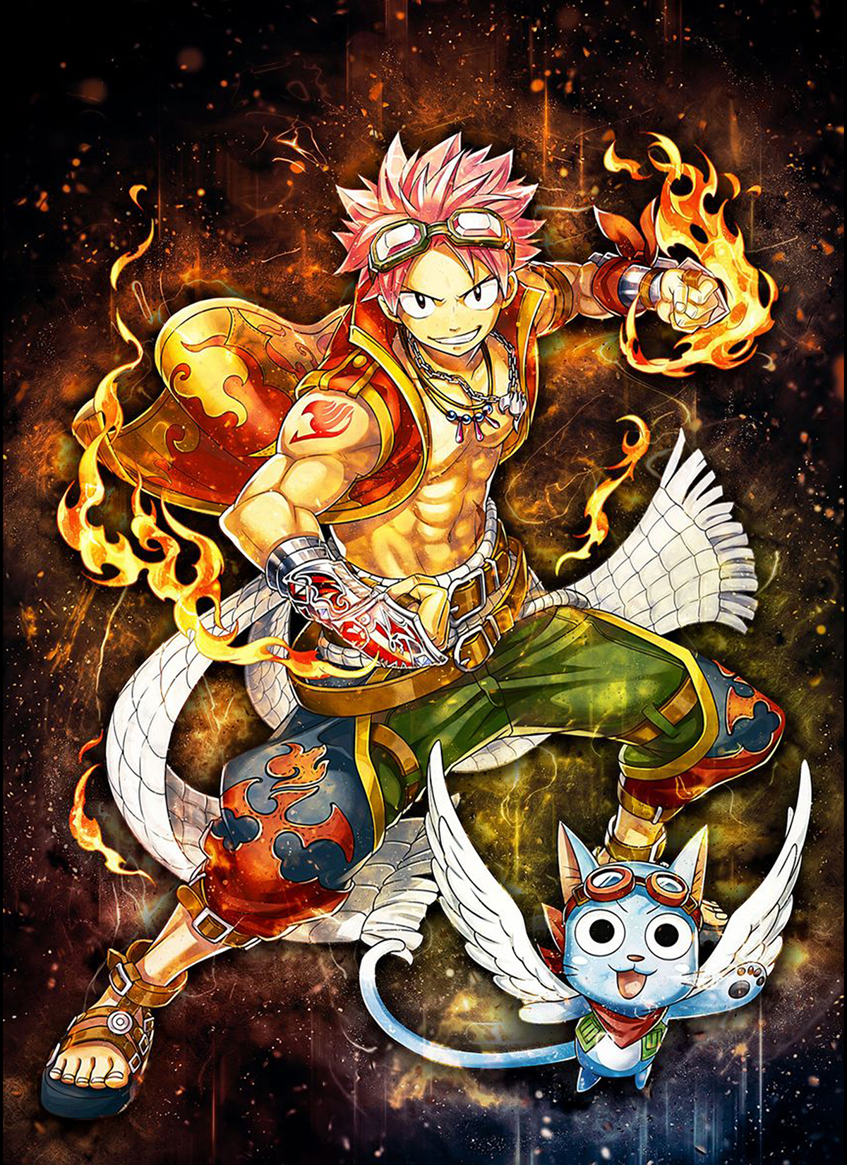 Poster Fairy tail Lucy Happy Manga Anime Wall Art - A4 (21x29,7cm) -  Cdiscount