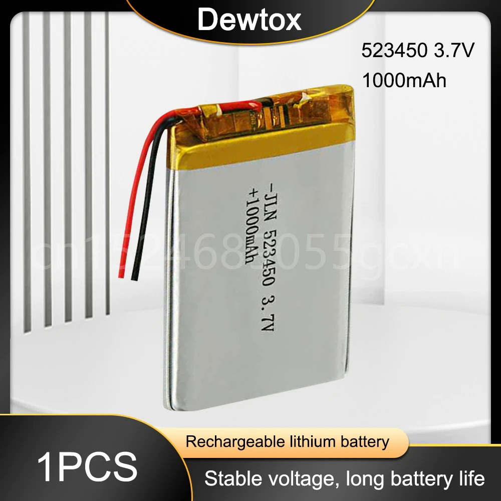 1000mah 3 7v 523450 Polymer Lithium Rechargeable Battery Li Ion Gps
