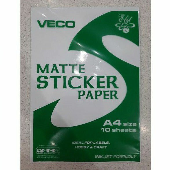 VECO Matte & Glossy Sticker Paper A4 10 sheets per pack | Lazada PH