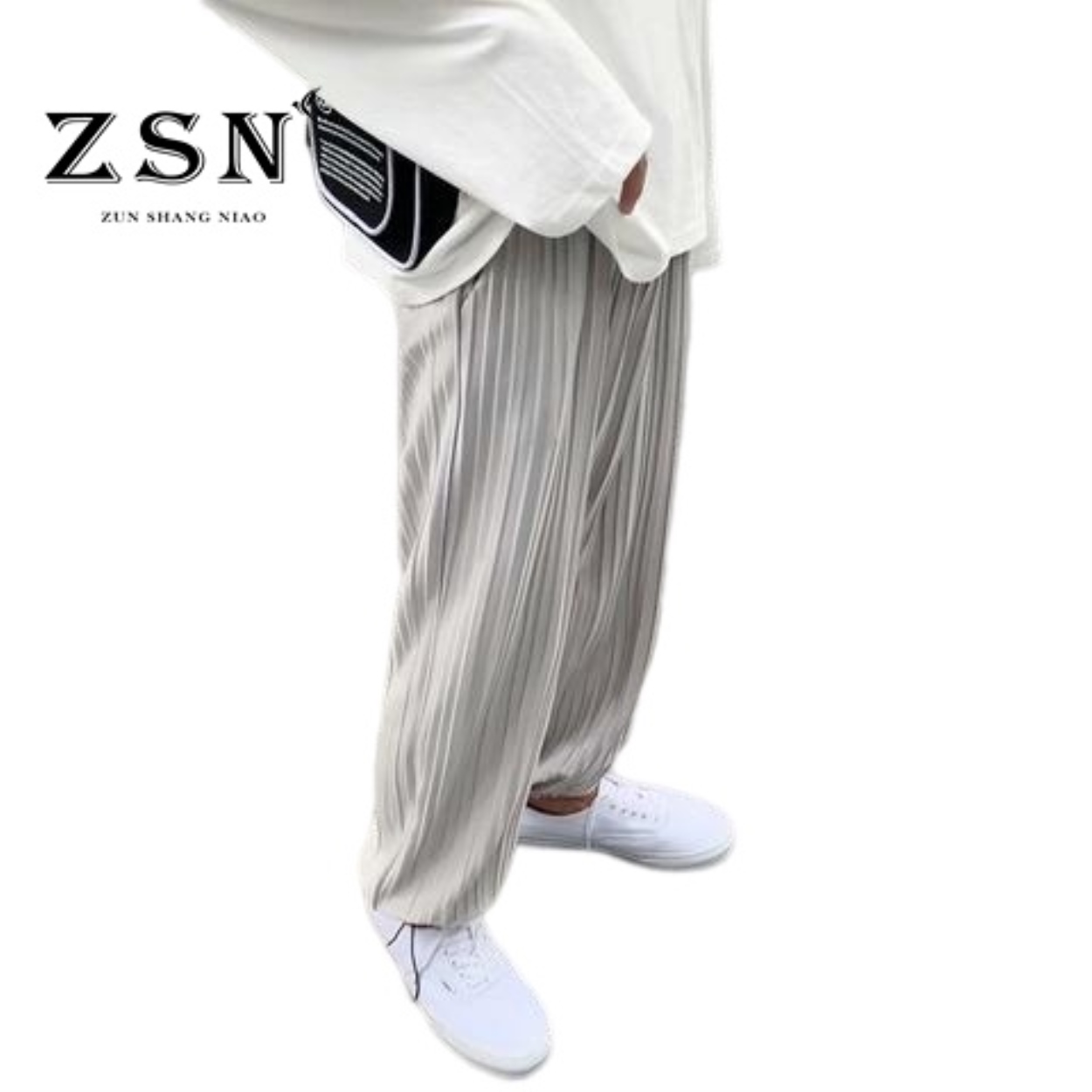 M-5XL Korean Pants Overalls Men Jogging Pants Loose Legged Casual