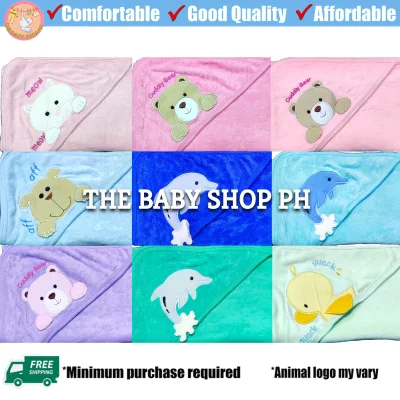 THE BABY SHOP PH SMALL WONDERS Baby Hooded Towel Receiving Blanket Newborn Infant Bathing Essentials Bath Towels Towelette Terry Cloth Cotton Polyester
