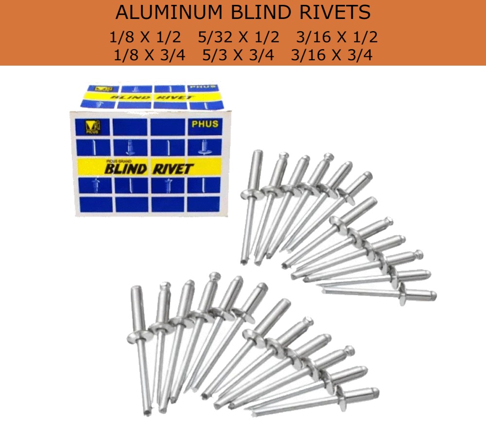 (Per Box) Brand New Aluminum High Quality Blind Rivets 1/8X 1/2, 5/32X