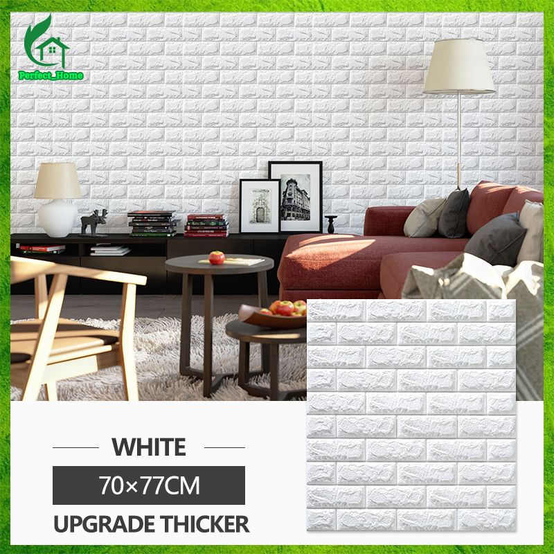 Big Size 70x77cm 3D Bricks Wallpaper Design Wall Sticker Foam Adhesive