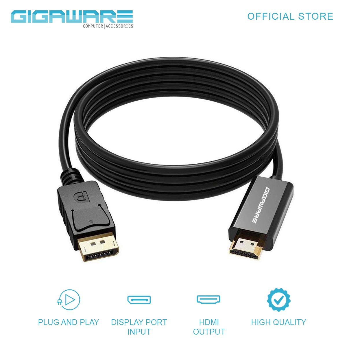Gigaware Male to Female Mini Display Port to Display Port HDMI DVI Adapter  - New