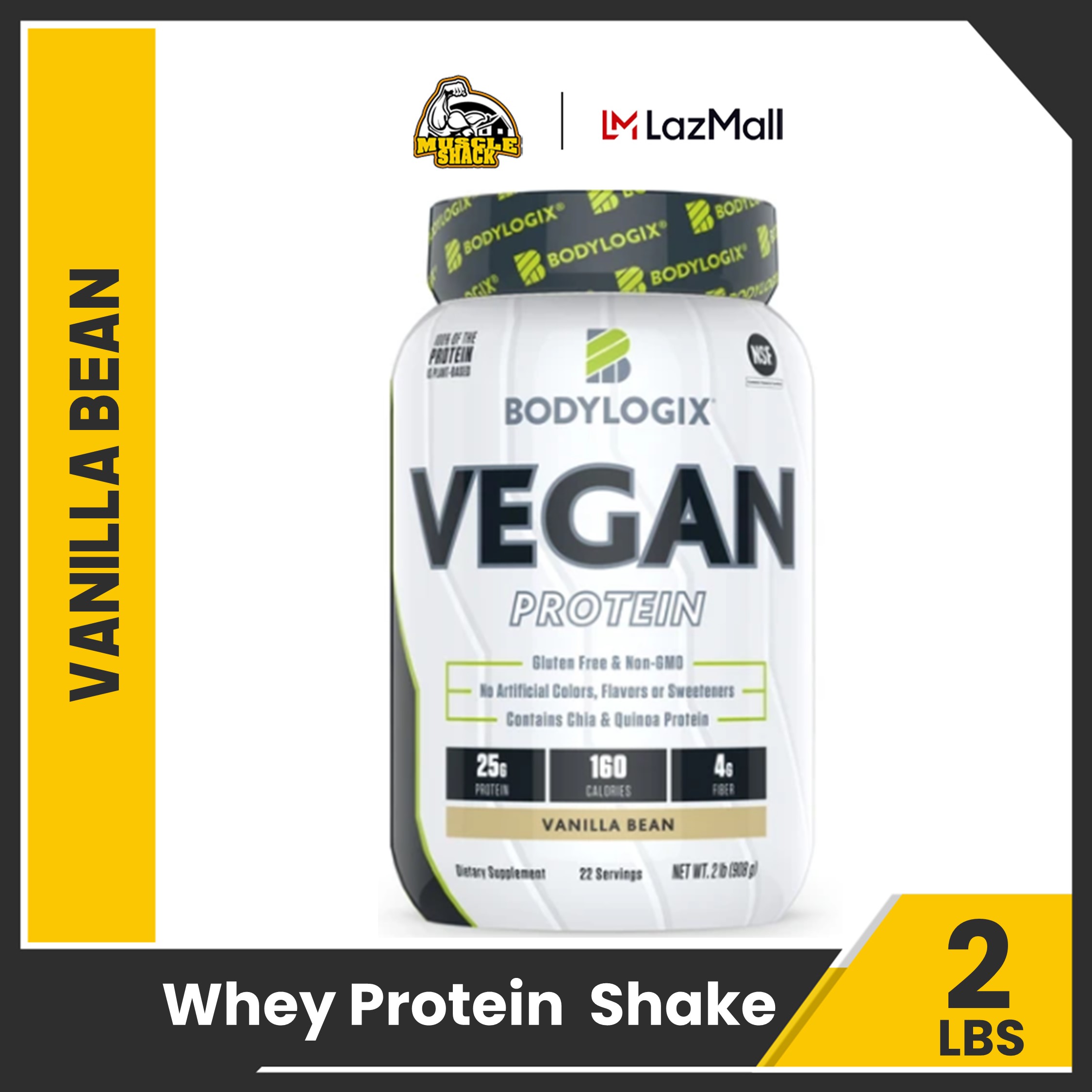 BodyLogix Vegan Protein Powder 2lbs Plant Based Protein Powder