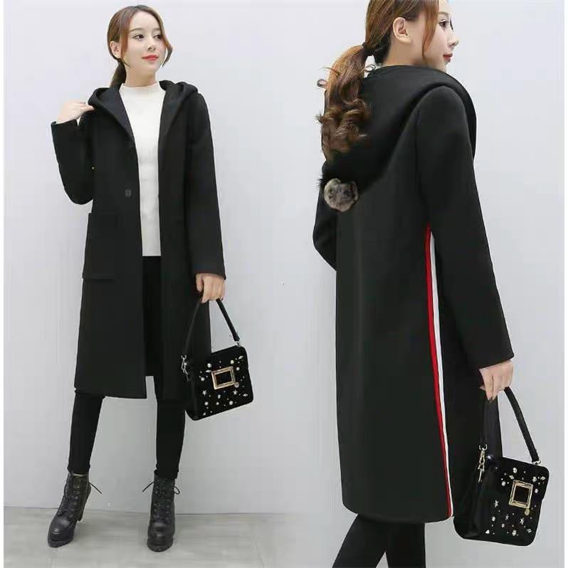 Womens Winter Lapel Wool Coat Trench 