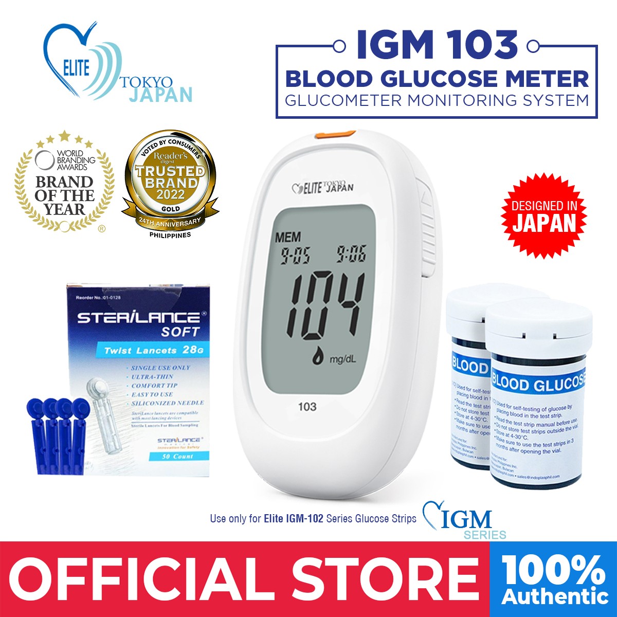 Indoplas Elite Tokyo Japan Blood Glucose Meter Monitoring