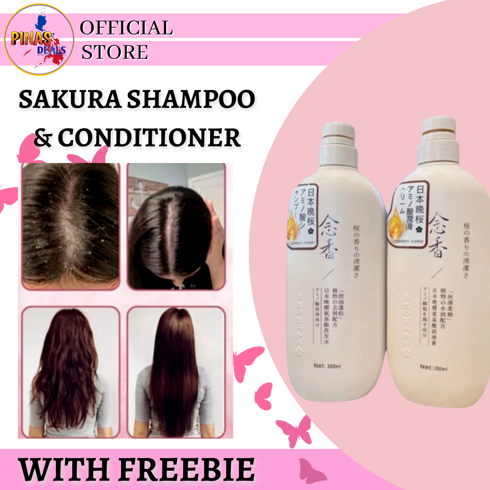 ORIGINAL AND AUTHENTIC 650ML Natural Japanese Sakura Shampoo and Conditioner Japan Hair Grower