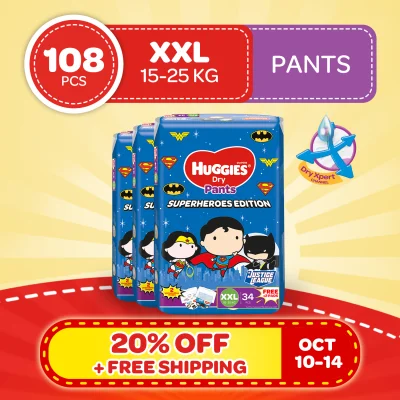 Huggies Dry Pants Superheroes Edition XXL - 36 pcs x 3 Packs
