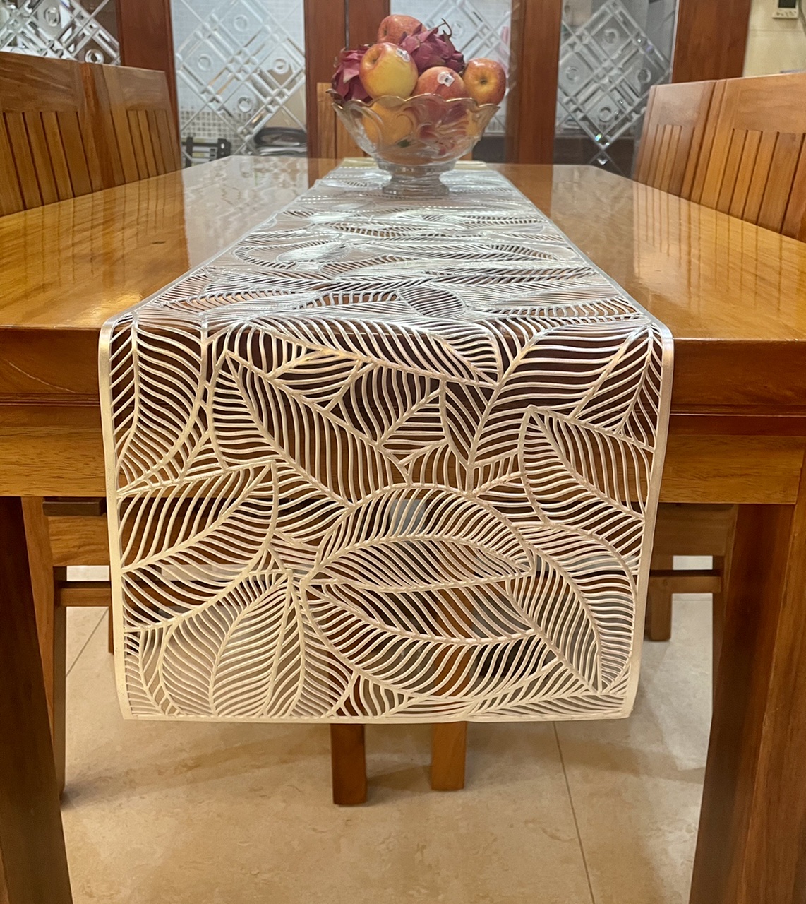 THS HighQuality Leaf PVC Table Runner 6 seaters (35 X 180 CM
