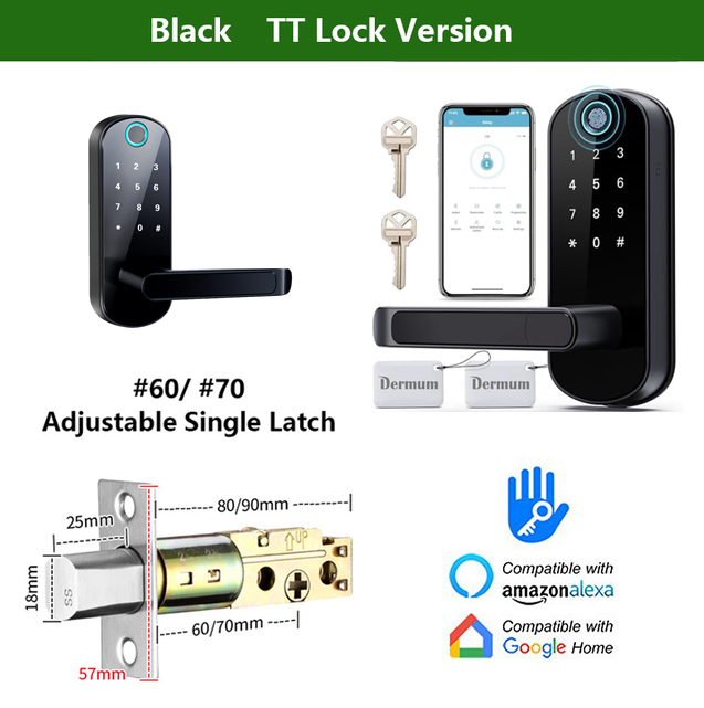 Deadbolt Smart Lock Handle Smart Lock Tuya Biometric Fingerprint