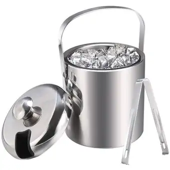 ice bucket with tongs in lid
