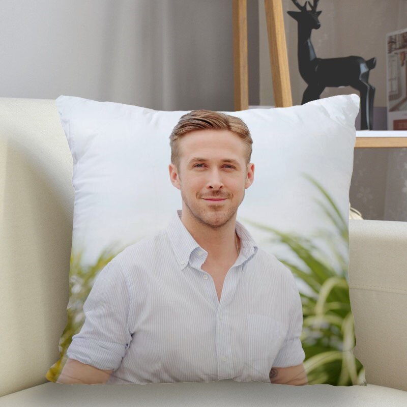 Music custom Ryan Gosling pillowcase 45 * 45cm zippered square pillowcase  Sellertosupportfreecustomization. Double sided printing design for pillows.