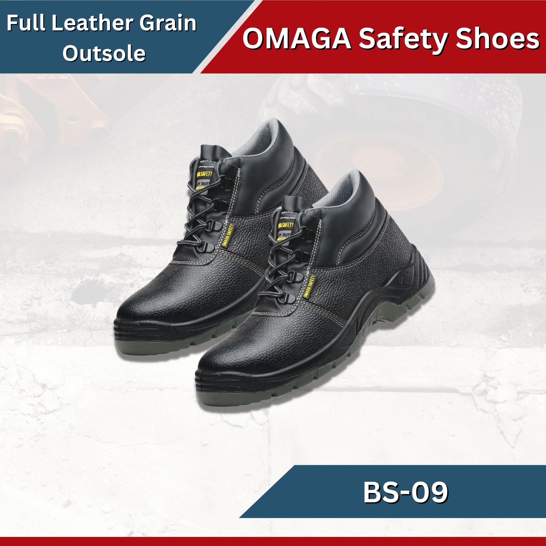 SLVR | MG Safety Shoes Full Leather Grain Outsole Carbon Steel Toe Cap  Shocksabsorber Sole Model: BS-09 | Lazada PH