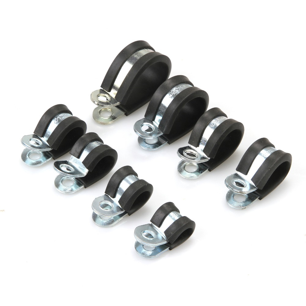 10 Cái Kẹp Chữ P Lót Cao Su, Kẹp Ống Nối Dây Cố Định Gắn Cáp Ống Phần Cứng Phụ Kiện Điện