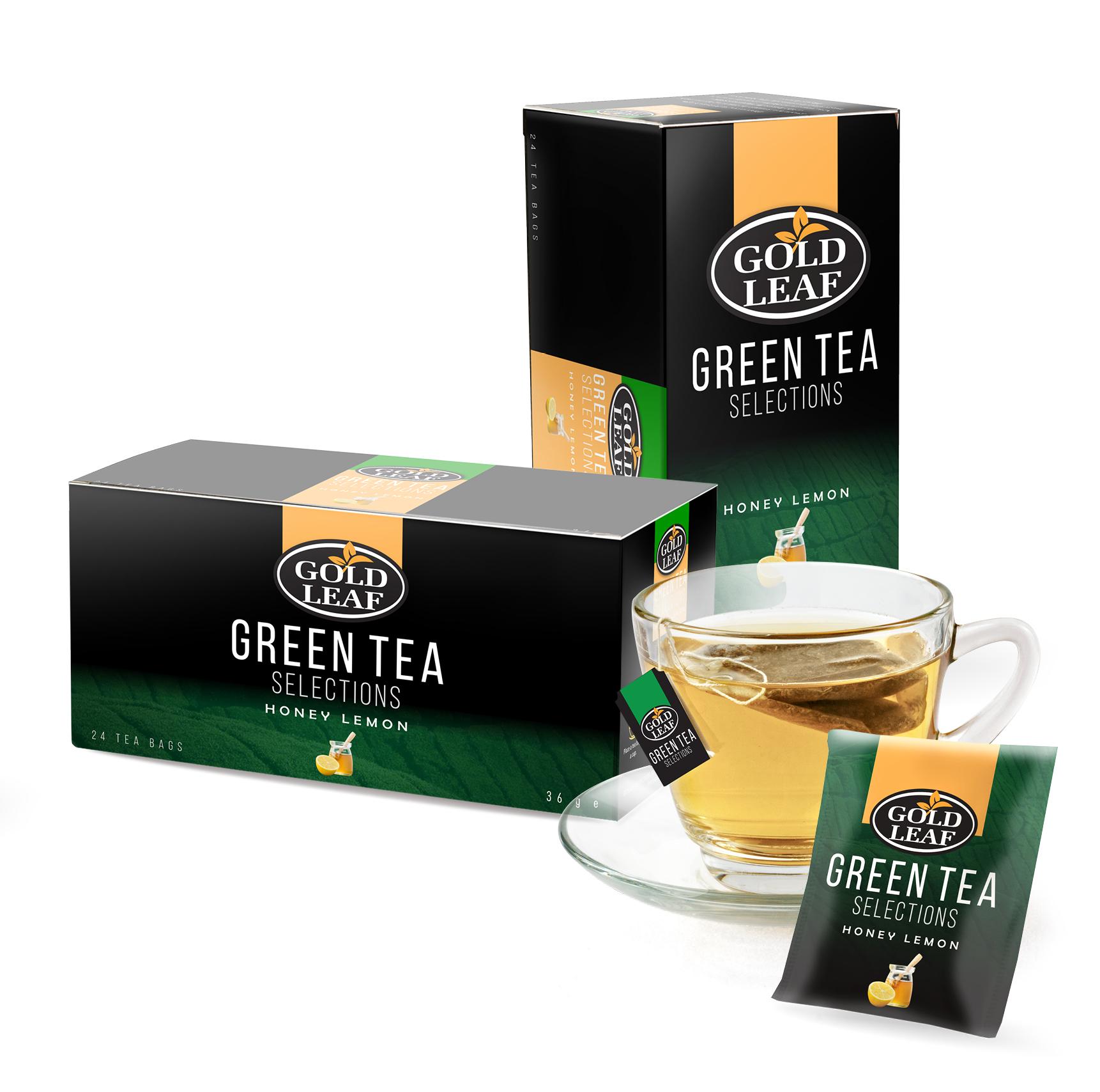 Gold Leaf Green Tea Selections: Honey Lemon 24s