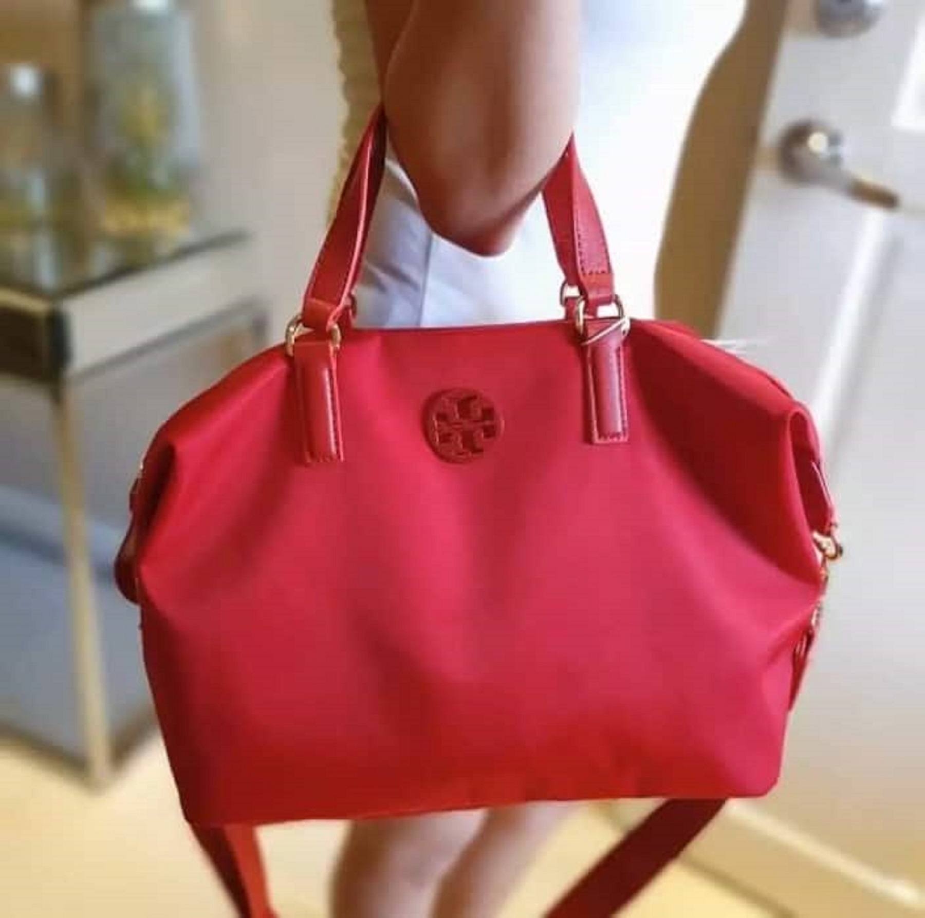 tory burch red sling bag