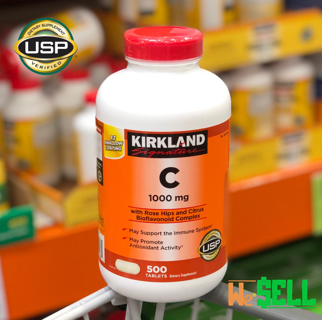 Kirkland Signature Vitamin C 1000 mg with Rose Hips and Citrus
