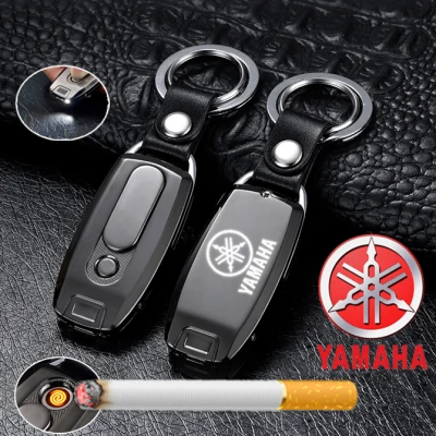 Yamaha Lighter USB Flashlight Multi-function Car Motorcycle Metal Keychain for Men Gift
